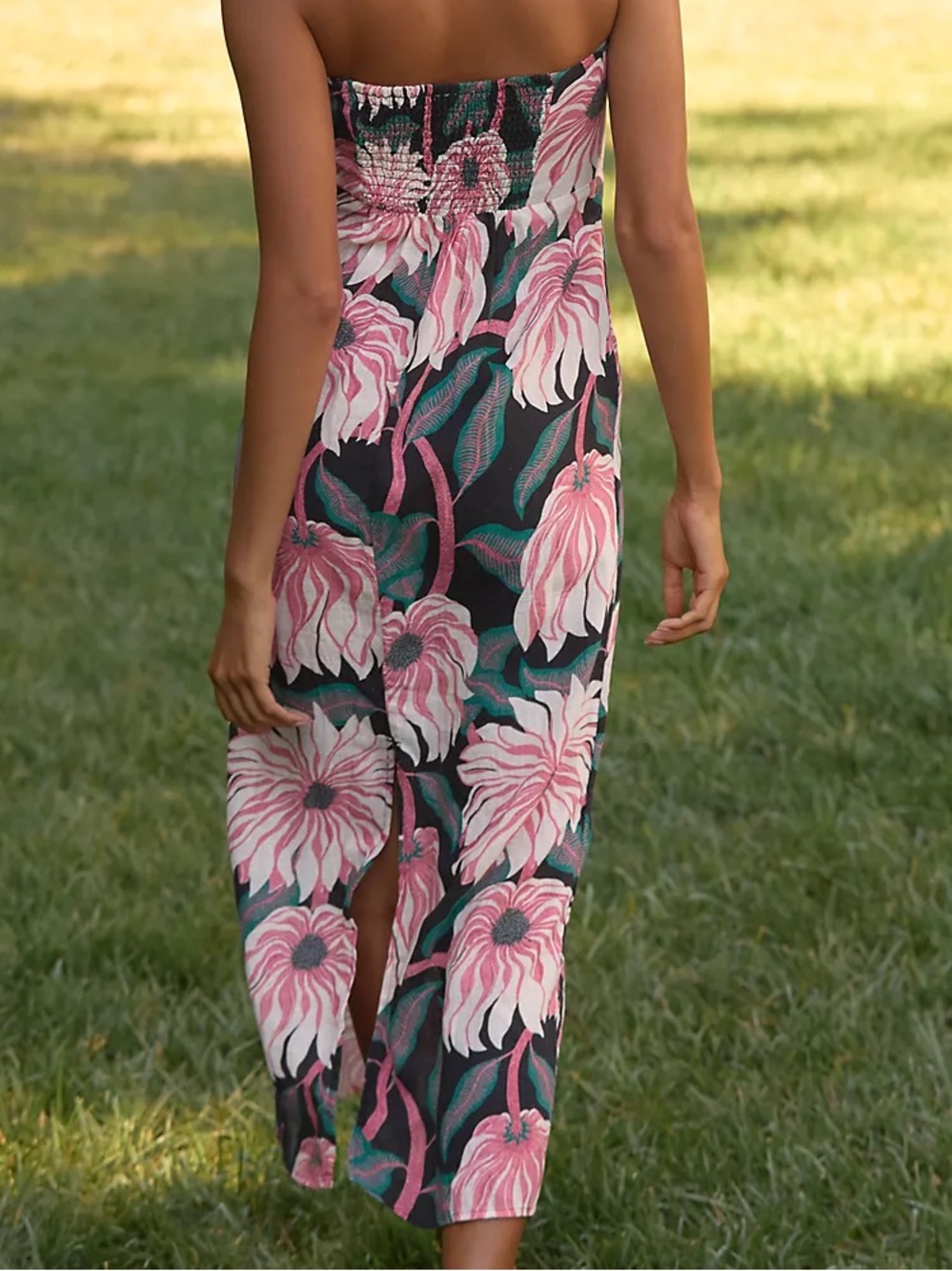 Anthropologie Grace Gillespie strapless linen midi dress - Picture 2 of 5